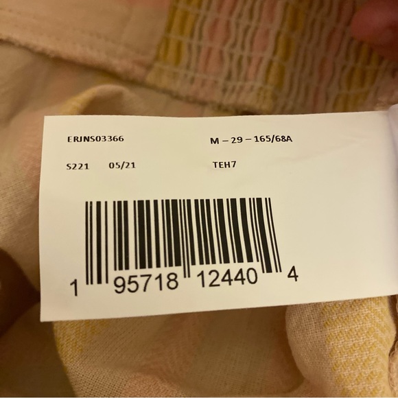 NWT Roxy Medium Handmade Life Yellow Pink Striped Shorts - Picture 6 of 14